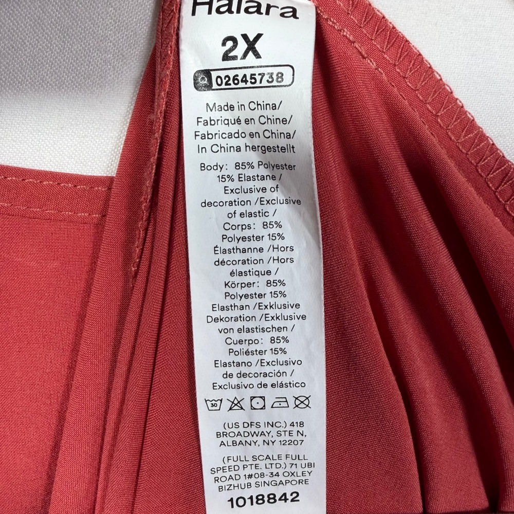 Halara Maxi Dress V-Neck Rust Pockets Back Tie Women 2X - Picture 5 of 10